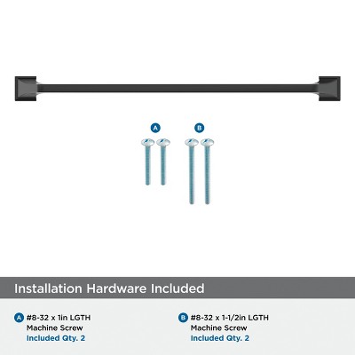 Matte Black 12-5/8 Inch Modern Industrial Cabinet Pull