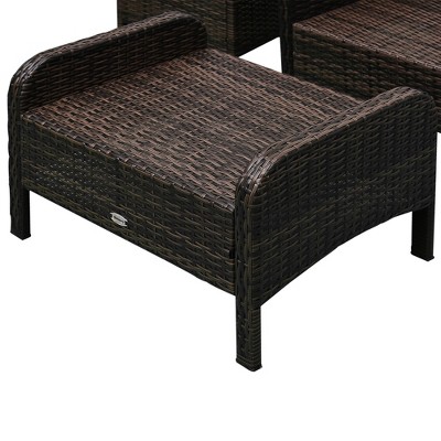 Elegant 5-Piece Rattan Wicker Patio Set with Cushioned Chairs & Glass Table, Brown