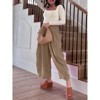 Clearlove Woman Linen High Waisted Pull On Flowy Casual Baggy Drawstring Palazzo Trousers Wide Leg Pants - 2 of 4