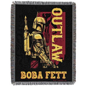 Northwest Star Wars - Book of Boba Fett Woven Tapestry Throw Blanket, 48" x 60", Outlaw Art - 1 of 4
