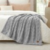 Cozy Bliss Luxury Faux Fur Throw Blanket, Reversible Wave Textured Plush Blanket for Couch, Sofa & Home Decor - 3 of 4