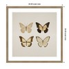 Kate and Laurel Framed Art Vintage Style Butterflies in Neutral Tones by The Creative Bunch Studio, 34x34, Woodgrain Stripe Mocha - 2 of 4