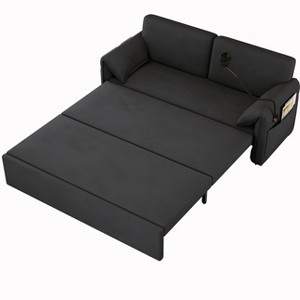 NicBex Modern Pull Out Sofa Bed Velvet Convertible Sleeper Sofa with Storage Pockets and Swivel Phone Stand for Living Room - 1 of 4