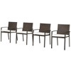 Outsunny 4 Piece Outdoor Dining Chair Set, Cushioned Patio Wicker Armchairs - 4 of 4