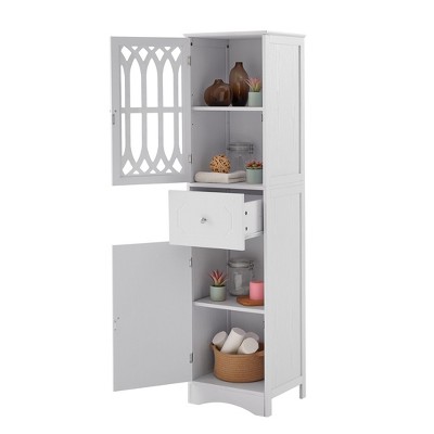 NicBex 63.8 Inch Tall Bathroom Storage Cabinet,Slim Storage Cabinet with 1 Drawer and 2 Doors for Living Room,Home Office