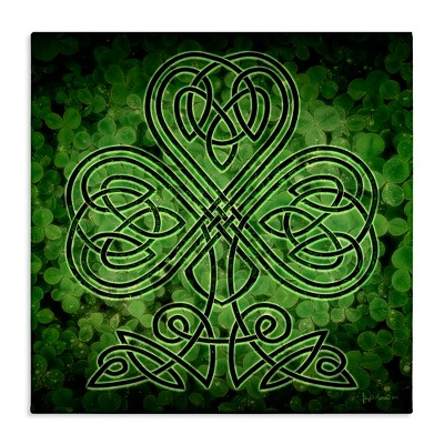 Stupell Industries Green Celtic Shamrock Knot, 30" x 30"