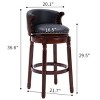 NicBex Seat Height 29.5 Inch Swivel Bar Stools,Cow top Leather Wooden Counter Height Bar Chair with Backs for Home Kitchen Counter,Blue - 3 of 4