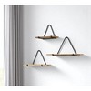 HomeRoots Set Of Three Black And Brown Metal And Solid Wood Triangle Wall Mounted Accent Shelves - 2 of 4