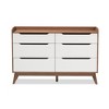 Brighton Mid-Century Modern Wood 6 Drawer Storage Dresser Brown - Baxton Studio - 4 of 4