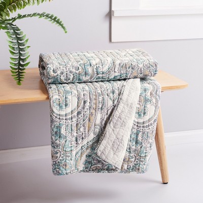 Rome Multicolor Cotton Quilted Reversible Throw Blanket