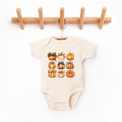 The Juniper Shop Coquette Fall Pumpkin Chart Baby Bodysuit