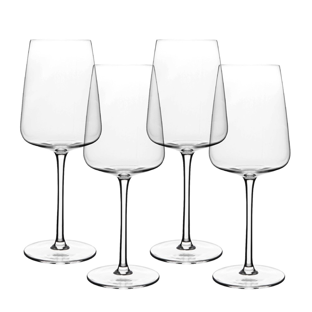 Photos - Glass over&back Set of 4 12oz Modern Contemporary Stem Mouth-Blown Glasses Clear