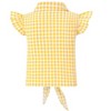 Clearlove Girls Sleeveless Plaid Button Down Shirt Summer Cropped Top with Tie Waist and Ruffled Hem Cute Casual Blouse Yellow 150 - 4 of 4