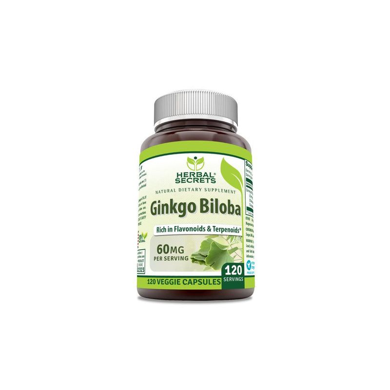 Herbal Secrets Ginkgo Biloba 60 Mg 120 Veggie Capsules, 1 of 2