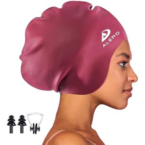 DSANE 2 Pack Kids Swim Caps for Boys Girls, Durable Silicone Swimming Cap with 3D Ear Pockets for Age 3-15 Toddler Child Youth Teen Unisex - 1 of 1