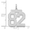 Black Bow Jewelry 14k White Gold, Jersey Collection, Medium Number 82 Pendant - 2 of 3