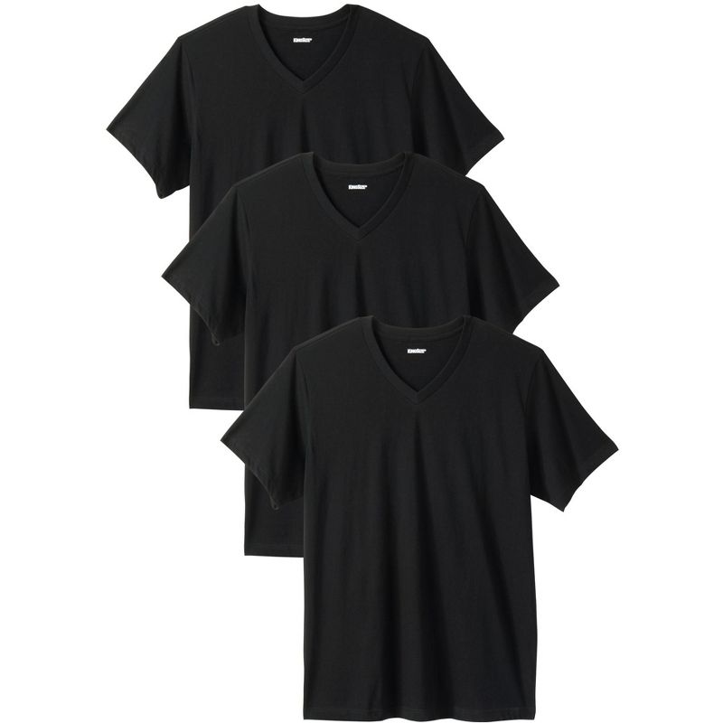KingSize Men's Big & Tall Cotton V-Neck Undershirt 3-Pack, 1 of 3
