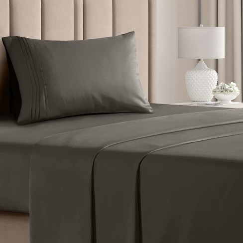 Cgk Linens 3 Piece Microfiber Sheet Set In Dark Grey, Size Twin : Target