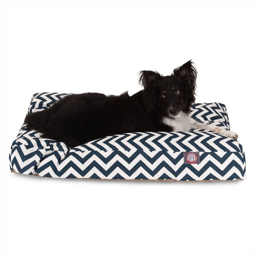 Photos - Bed & Furniture Majestic Pet Chevron Rectangle Dog Bed - Navy Blue - Large - L 