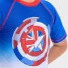 Boys' Marvel Captain America Shield Rash Guard Top - White/Blue - 3 of 3