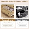 3 Drawer Rattan Dresser for Bedroom, Tall Freestanding Boho Chest of Drawers, Wood Storage Cabinet for Nursery, Living Room, or Closet - 3 of 4