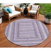Lavender And Ivory Geometric Washable Indoor Outdoor Area Rug - 2 of 4