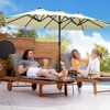Maggift 15ft Large Patio Umbrella, Twin Umbrella Outdoor Patio, Double-Sided Rectangle Market Umbrella for Pool Lawn Garden, Off-White, 181.1" - 4 of 4