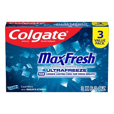 Colgate Max Fresh Toothpaste with Mini Breath Strips - Cool Mint - 6.3oz