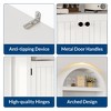 71.6" Tall Arched Cabinet, 5 Tier Bookcase Arched Book Shelf with Doors and Adjustable Shelves, for Living Room, Bedroom - 3 of 4