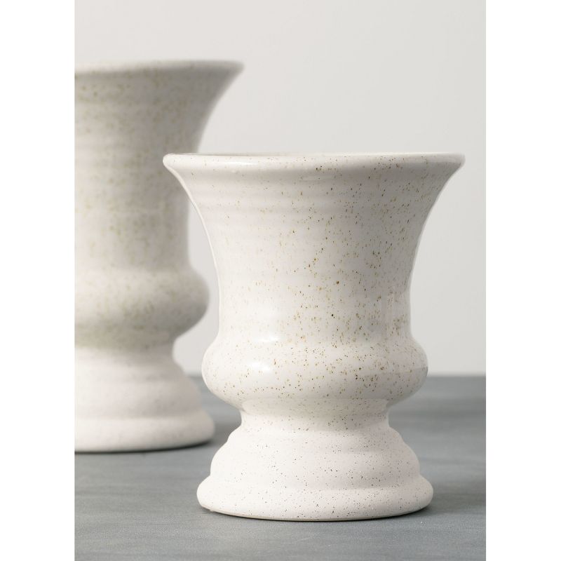 Sullivans Set of 2 Ceramic Vases 8"H & 6"H Off-White, 2 of 5