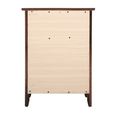 Espresso Elegance Solid & Veneer Wood Nightstand with Nickel Accents