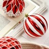 GAOMON 16ct 80mm Red and White Christmas Ball Ornaments Decor, Shatterproof Xmas Balls Hanging Tree Ornaments - 4 of 4
