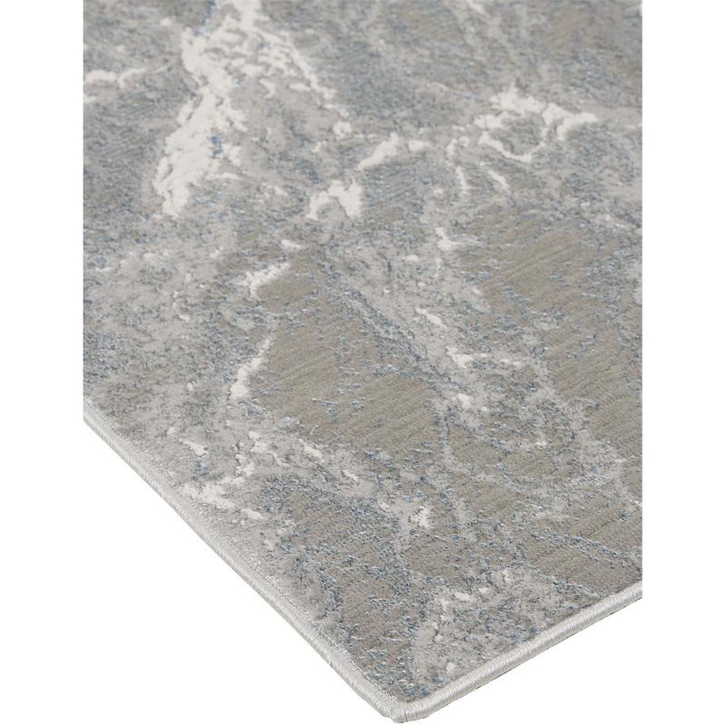 Azure Modern Abstract Silver/Gray/Ivory Area Rug, 2 of 6