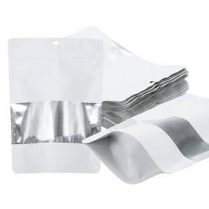 Unique Bargains Matte Metallic Aluminum Foil Zip Closure Food Storage Containers 60 Pcs - 1 of 4