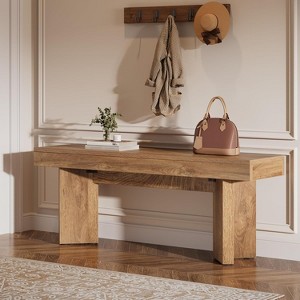 Tribesigns 47" Wooden Entryway Bench, Farmhouse End of Bed Bench, Long Dining Table Benches Seat for Kitchen, Bedroom, Hallway, Foyer - 1 of 4