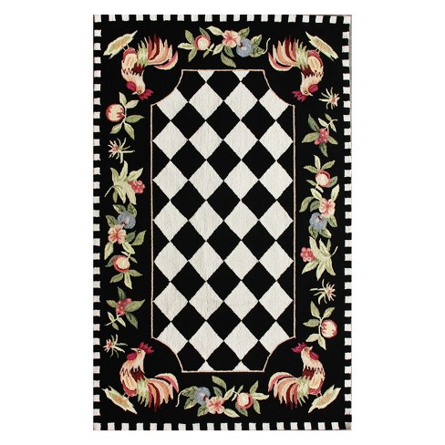 3 6 X5 6 Angla Rooster Kitchen Area Rug Black Nuloom Target