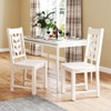 Costway Dining Chair Set of 2/4 with Rubber Wood Frame & Leaf-shape High Back for Kitchen Brown/Black/White - 4 of 4