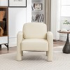 SEYNAR Modern PU Leather Accent Chair with Tubular Multifunctional Legs for Living Room - 2 of 4