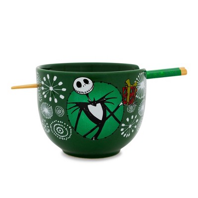 Silver Buffalo Disney The Nightmare Before Christmas Santa Jack Ramen Bowl and Chopstick Set