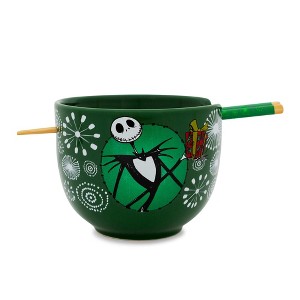 Silver Buffalo Disney The Nightmare Before Christmas Santa Jack Ramen Bowl and Chopstick Set - 1 of 4