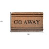 HomeRoots 18" X 30" Brown and Black Coir Go Away Outdoor Door Mat - 3 of 4