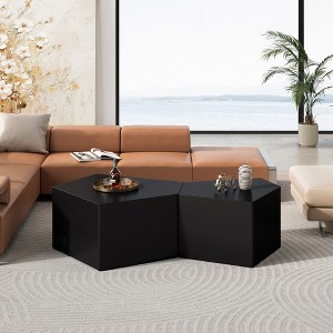 NicBex 2-Piece Stylish Round/Irregular Coffee Table Set,Minimalist Side Table Set,Center Table for Living Room - 1 of 4