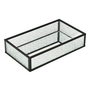 LAURAELLA Handcrafted Glass Tray, Decorative Storage Tray for Makeup, Jewelry, Desk, or Bathroom, Clear with Black - 1 of 3