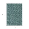 Teal Blue Aqua And Ivory Floral Washable Indoor Outdoor Area Rug - 3 of 4