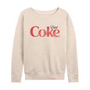 Women's - Coca-Cola - Diet Coke Logo Lightweight French Terry Wide Neck Long Sleeve Graphic Shirt - 1 of 4