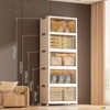 Collapsible Stackable Storage Bins with Lids and Lockable Wheels, Plastic Closet Organizers for Office, Bedroom Organization - 2 of 2