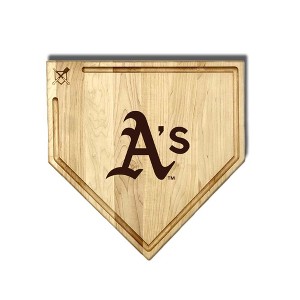 MLB 17-Inch Wooden Home Plate Cutting Board w/Trough, Oakland Athletics - 1 of 2