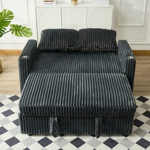 Recliner Sofa Bed with USB Charging and Adjustable Backrest,Recliner Sofa for Living Room or Bedroom, Pull-Out Sofa Bed with Corduroy Fabric-Koiai - 1 of 4