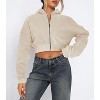 Coolmee Women's Zip Up Hoodies Jackets Cropped Sweatshirts Fall Outfits Casual Tops Winter Clothes - 2 of 4