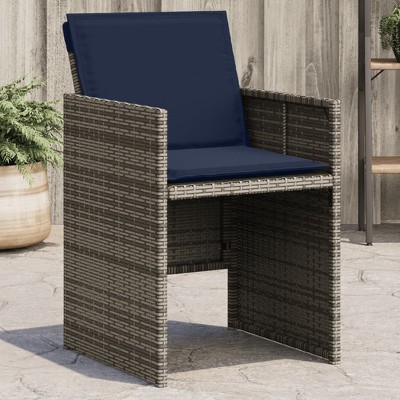 Garden Chair PE rattan, powder-coated steel vidaXL